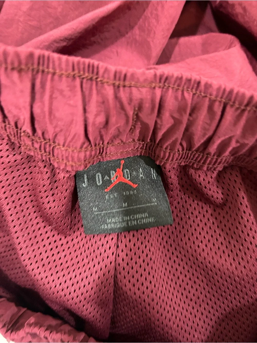 Nike Air Jordan Men's Maroon Athletic Joggers, Running Workout Pants, Size M